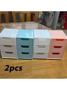 10 caixas organizadoras de mesa polidas de 3 camadas, sem necessidade de montagem, gavetas para armazenamento de joias e cosméticos