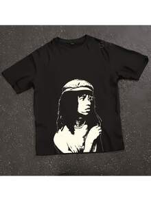 Basic T-Shirt With Djavan Print - Black - View 2