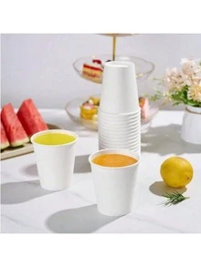 100 piezas Vasos de papel para café de 9 onzas, vasos desechables de gran capacidad y grosor, resistentes al calor y al frío, aptos para agua, jugo o té, para oficina, fiesta, picnic, viaje