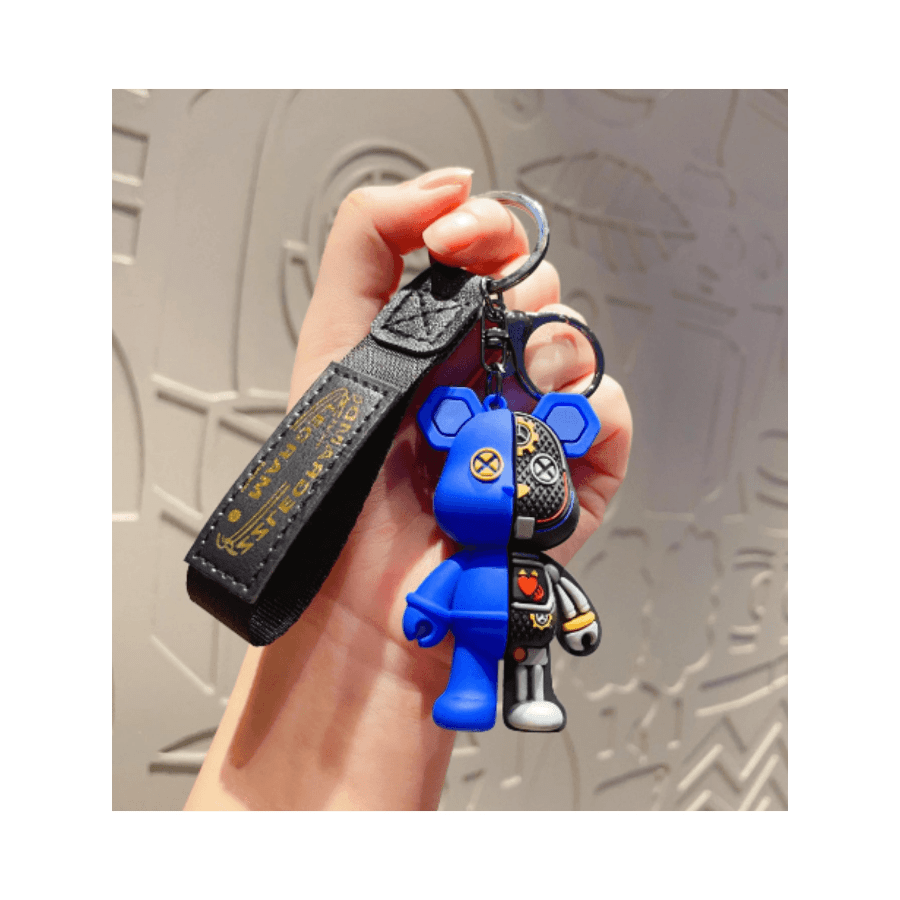 1pc Bear Charm Keychain Mechanical Bear Keychain For Men Women Cartoon 3d Figurine Fashion Creative Key Ring For Car Bag Decoration Gift White Elephant Gift Carebears Key Chain Charms Therian Key Lanyard School Supplies Teacher Gifts Back To School Teacher Accessories