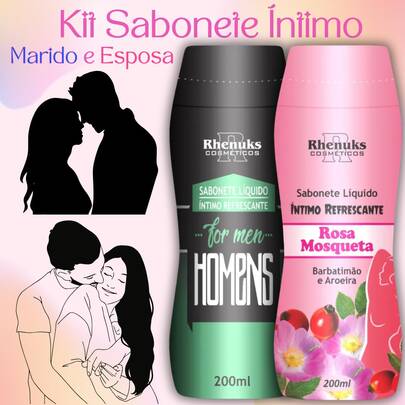Kit Marido e Esposa Sabonete Íntimo Refrescante ( 1 Rosa Mosqueta + 1 For Mens ) 200ml cada
