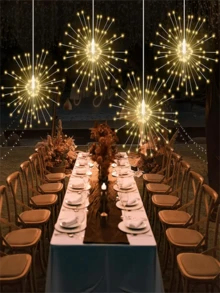 2 piezas/4 piezas Luces de fuegos artificiales suspendidas solares, luces de bola de estallido de estrella alimentadas por USB, luces de cadena de decoración para interiores/exteriores, decoración de techo suspendido de 8 modos, luces de ambiente para San Valentín, boda, fiesta festiva, adecuadas para tienda de campaña, jardín, patio, decoración del porche (500mAh) - Multicolor - Ver 6