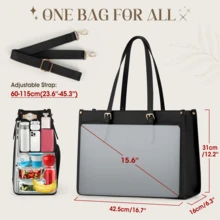 Lunch Tote Bag For Women 15.6 Inch Laptop Bags With Insulated Lunch Compartment Large Leather Quilted Computer Tote For Teacher Nurse Work Collage Casual - 彩色 - 查看 5