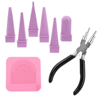 轴式卷绕压机工具、绕线工具、弯曲夹具、卷绕夹、纸艺工具、纸张压痕夹、钳子和剪钳，用于制作开口环珠饰首饰成型工具