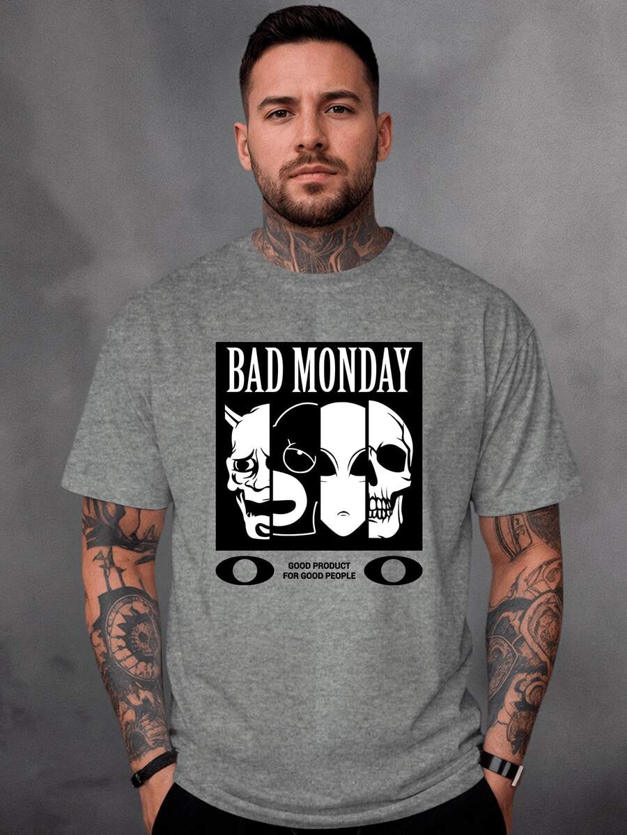 Camisa Camiseta Genuine Grit Masculina Estampada Algodão 30.1 Bad Monday