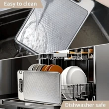 Tábua de Corte Cortar Carne Placa Dupla Face Higiênica em Aço Inox e PP com Afiador e Alça - Damasco - Visão 5