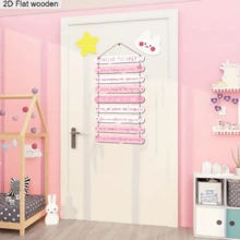 9 tấm tranh gỗ treo tường trang trí phòng bé gái đầy cảm hứng, thích hợp trang trí nhà cửa, phòng màu hồng, căn hộ, Giáng sinh, tiệc độc thân. - Màu Hồng baby - Xem 3