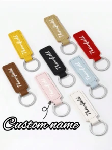 Customized Keychain Accessories, Personalized Bag Accessories, Minimalist Car Keychain, Customizable Name Keychain, Creative Gift Keyring - Multicolor - View 8