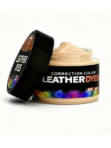 1pc 50g Leather Coloring Agent, Black & White Resin Material For Repairing Faded, Scratched, Worn Shoe Surface, Comes With Applicator Sponge, Suitable For Sofa, Leather Bags, Belts, Steering Wheel, Yellow, Red, Brown, Beige