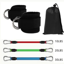 Ankle Resistance Band, Padded Wristband, Adjustable, Fitness, Hip Rebound, Plus 3 Elastic Bands. - 彩色 - 查看 6