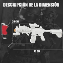 Juguetes para niños y adolescentes, AK pistola de juguete hidrogel, lanzadores de bolas de gel para niños,  pistolas de hidrogel grandes al aire libre, arma de hidrogel, sin bolas de hidrogel, regalos para niños y adolescentes, cumpleaños, el día de los tres reyes magos, regalos de navidad - Blanco y Negro - Ver 3