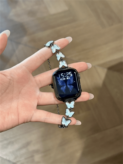 Curea brățară Dreamy Butterfly, compatibilă cu Super Strap 49mm 46mm 45mm 44mm 42mm 41mm 40mm 38mm, curea de schimb compatibilă cu seria 11/10/9/8/7/6/5/4/3/2/1