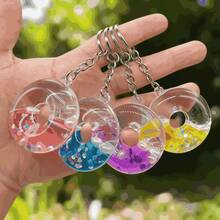 Cute Acrylic Swimming Ring Liquid Quicksand Keychain, Colorful Flowing Glitter Keyring, Small Gift For Backpack - Swimming Ring - View 7