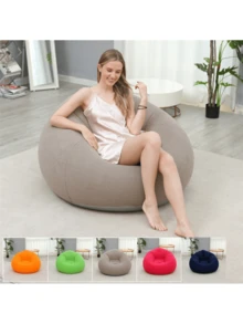 1pcs New Inflatable Lazyboy Single Sofa Chair, Foldable And Portable Outdoor Leisure Inflatable Bed, Outdoor Leisure Reclining Chair, Sleeping Bag Sofa Bed - 咖啡色 - 查看 6