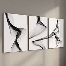 3Pcs/Set Optinal Frame Modern Minimalist Black And White Posters, Stylish And Elegant Decor, Aesthetic Room Decor, Waterproof Canvas Wall Art, Artwork Wall Painting For Gift, Nordic Wall Picture For Living Room, Bedroom, Office, Bathroom