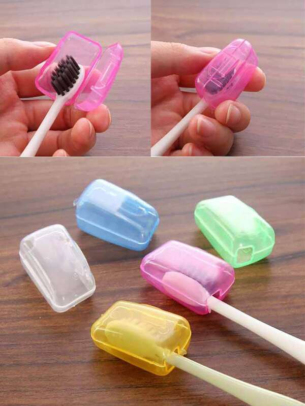 2-Piece Random Color Toothbrush Cover, Travel Portable Plastic Toothbrush Holder, Dust-Proof Toothbrush Head Cover, Transparent Toothbrush Head Protective Box - Hygienic, Reusable Toothbrush Cover For Oral Care - Suitable For Travel, Home, Bathroom, Fall Decoration, Back To School, Business Trip And Daily Use - Ideal Gift For Halloween/Christmas/New Year/Graduation Season And Back To School Season