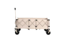 Foldable Extended Wagon With 220lbs Weight Capacity, Heavy Duty 300L Folding Utility Garden Cart With Big All-Terrain Beach Wheels & Drink Holders. Beige - Khaki - View 4