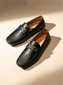 Men's Faux Leather Driving Penny Loafers Boat Shoes – Casual Comfort For Everyday Wear And Stylish Weekend - 黑色 - 查看 3