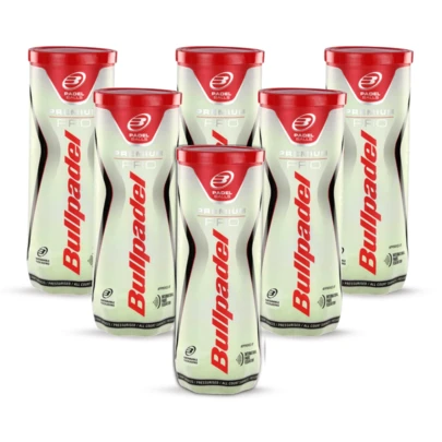  Pelotas Padel Bullpadel Premium Pro - Formato Ahorro 6 Botes de 3 Pelotas de Pádel Presurizadas - Máxima Durabilidad - Pelota de Padel - Pelota Oficial Bullpadel - Envíos 24/48h Península