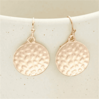 1 par de pendientes bohemios vintage con colgante redondo martillado y texturizado, joyería de moda para mujer, regalo para bodas y fiestas