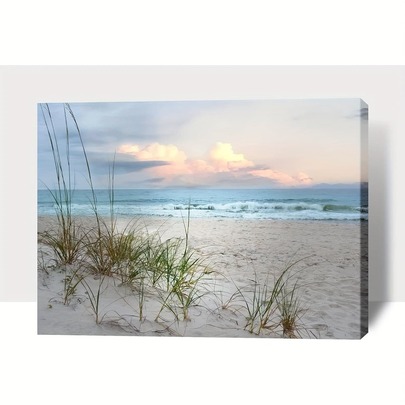 1pc Frameless Beach Canvas Wal Arts, Ocean Pitures Coasta Art Painting For Room Wall Decoration,Sea Posters Seascape Wal Decor For Room Home Oifce Decor