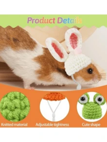 1顶迷你针织宠物帽，仓鼠帽，鹦鹉帽，小型宠物针织帽，蜥蜴蛇帽，小型宠物圣诞帽