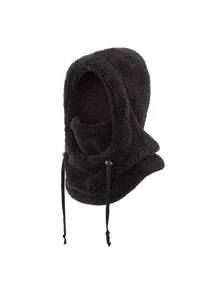 1 peça unissex de lã de cor sólida, aquecedor de orelhas, chapéu, grosso, quente, inverno, esqui, ciclismo, escalada, máscara facial, balaclava à prova de vento