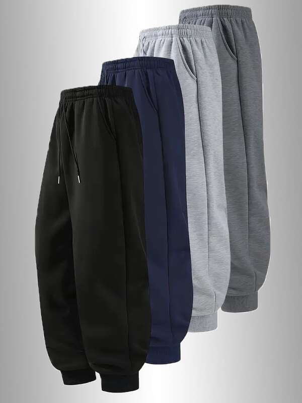 男士休闲运动裤 - 可调节腰带，简约设计，适合户外运动、慢跑和日常穿着，复活节/开斋节裤装