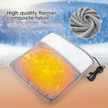USB Heated Foot Pad Washable Flannelette Electric Foot Pad Household Warm Slippers - Light Grey - View 5