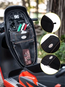 Black Motorcycle Skateboard Storage Bag With Detachable Straps - Scratch-Resistant And Durable, Multi-Functional Pocket Organizer, Suitable For Riding And Travel, Motorcycle Bag, Safety Securing Feature - Multicolor - View 5