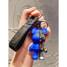 1pc Bear Charm Keychain Mechanical Bear Keychain For Men Women Cartoon 3d Figurine Fashion Creative Key Ring For Car Bag Decoration Gift White Elephant Gift Carebears Key Chain Charms Therian Key Lanyard School Supplies Teacher Gifts Back To School Teacher Accessories