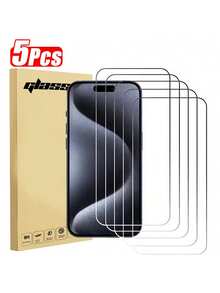 5 Packs Full-Coverage Tempered Glass Screen Protector Compatible With Apple 17/17 Pro/17 Pro Max/17 Air/16/16e/7/7P/8/8P/X/XS/XR/Xs Max/11/11pro/11pro Max/12/12 Pro/12pro Max/13/13pro/13pro Max/14/14pro/14promax/15/15pro/15promax