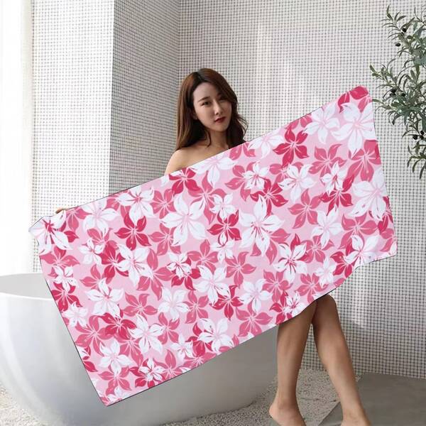 1 pieza Toalla de microfibra de secado rápido con estampado floral, de fibra ultrafina y transpirable, portátil para natación, viajes, camping, senderismo, baño. Múltiples tamaños para mujer, viajes, gimnasio, yoga, resort, escalada de montaña, ducha, camping. Ultra absorbente y de secado rápido, toalla de baño de lujo para spa, hotel y uso doméstico