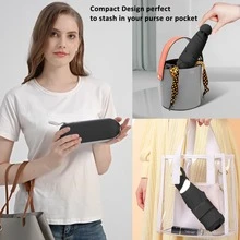 Windproof Compact Umbrella With Case |   UPF 50+ Sun Defense, Lightweight, 8 Reinforced Ribs |   Tiny Pocket Umbrella For Purse Or Bag, Women And Men,Travel, Outdoor(Pink) - Baby Pink - View 4