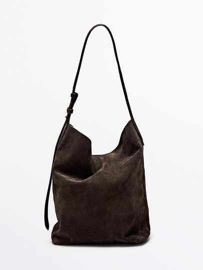 Women's Suede Leather Bucket Shoulder Bag, Fashionable Handbag, Vintage Shoulder Bag With Wallet, Leather Work Bag, Women's Tote Bag, Travel & Office