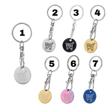 1 件购物车手推车硬币夹，带美元/欧元/天使/光滑汽车钥匙扣和金属代币钥匙圈，购物车吊坠汽车配件包小礼物，魅力学校可爱哥特 Y2k