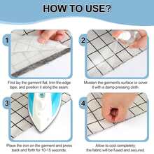 1/6 rollo de cinta de dobladillo sin coser que se puede planchar, adecuada para pantalones, camisas, chaquetas, faldas, calcetines y otras prendas de vestir, también se puede usar para manualidades DIY. Cinta adhesiva doble cara negra y blanca, lavable, cinta de pegamento termofusible, revestimiento doble cara, cinta de acabado sin costuras, aplicable para alteración de ropa, vaqueros, vestidos - Multicolor - Ver 7