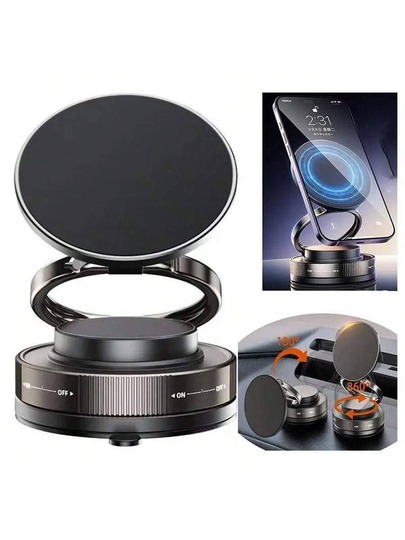Magnetischer Handyhalter 360° verstellbar und faltbar, starker Saugnapf Vakuum-Saugnapf tragbarer Armaturenbrett-Handyhalter für Autos