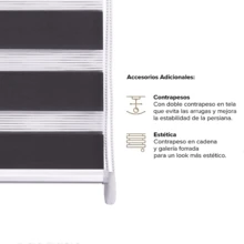 1 Pieza Persiana Doble Capa Enrollable 80x180cm / 120x180cm Protección Solar Y Privacidad Para Ventanas De Baño, Oficina, Dormitorio Y Estudio Decoración De Hogar - Multicolor - Ver 5