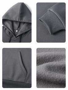 男士街头风格线条骷髅图案休闲连帽卫衣，秋冬