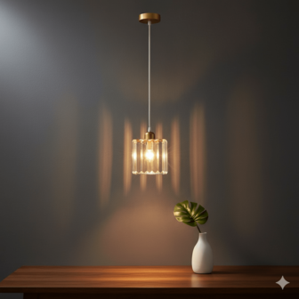 1 st modern lyxig kristallglashänglampa | Minimalistisk rund/fyrkantig geometrisk design | Guld/svart | Matsal, köksö, hall, vardagsrum, sovrum, dekorationslampa | Justerbar höjd | E27-sockel (glödlampa ingår ej)