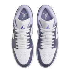 Air Jordan 1 Low AJ1 White Purple Retro Basketball Shoes 553558-145 Men's Shoes - Màu tím - Xem 2