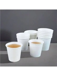100 piezas Vasos de papel para café de 9 onzas, vasos desechables de gran capacidad y grosor, resistentes al calor y al frío, aptos para agua, jugo o té, para oficina, fiesta, picnic, viaje