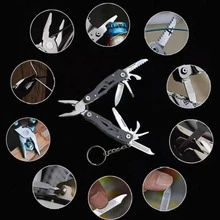 1Pza/2 Pzas Pequeños alicates multiherramientas, mini alicates multiherramientas de bolsillo,Juego de Cuchillos de Alicates de Herramientas,Navajas Multiusos de Acero Inoxidable,Herramienta Multiusos para Hacer Senderismo Acampar Sobrevivir al Aire Libre etc. - Negro - Ver 9