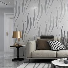 Silver Gray 3D Modern Printed Embossed Striped Non-Woven Wallpaper - Suitable For Living Room, Bedroom, Kitchen And Bathroom Wall Paper Wall Stickers Wall Decor Room Decor Bedroom Decor - Grey - View 1