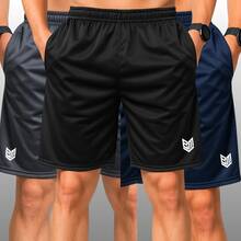 Kit 3 Men's Dry-Fit Chimpa Reflective Bermuda Shorts With Zipper Pocket Training Running Sports Outdoors - 套件 3 個單元 - 查看 12