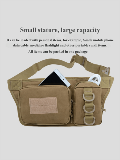 Marsupio tattico da escursionismo e arrampicata unisex, stile militare, per ciclismo, corsa e sport, con cintura regolabile e pratico marsupio da trekking