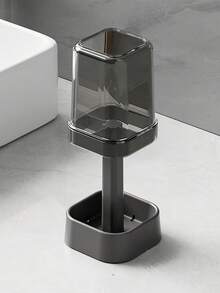 Adjustable Height Toothbrush Cup With Dust Cover, Bathroom Rinse Cup With Drainage Function, Suitable For Toothpaste, Electric Toothbrush, Essential For Bathroom, Kitchen, Home, And School, Unisex - Multicolor - View 7