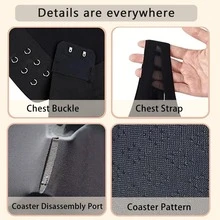 USB Electric Breast Massager, Intelligent Vibration And Hot Compress Physiotherapy Bra, Home Breast Beauty Equipment, Ideal Gift For Girlfriend In The New Year - màu đen - Xem 5