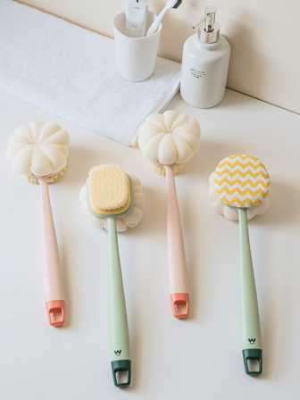 1 pieza Cepillo de baño y Esponja 2 en 1, Cepillo de baño de mango largo, Cepillo de doble cara, Accesorios de baño